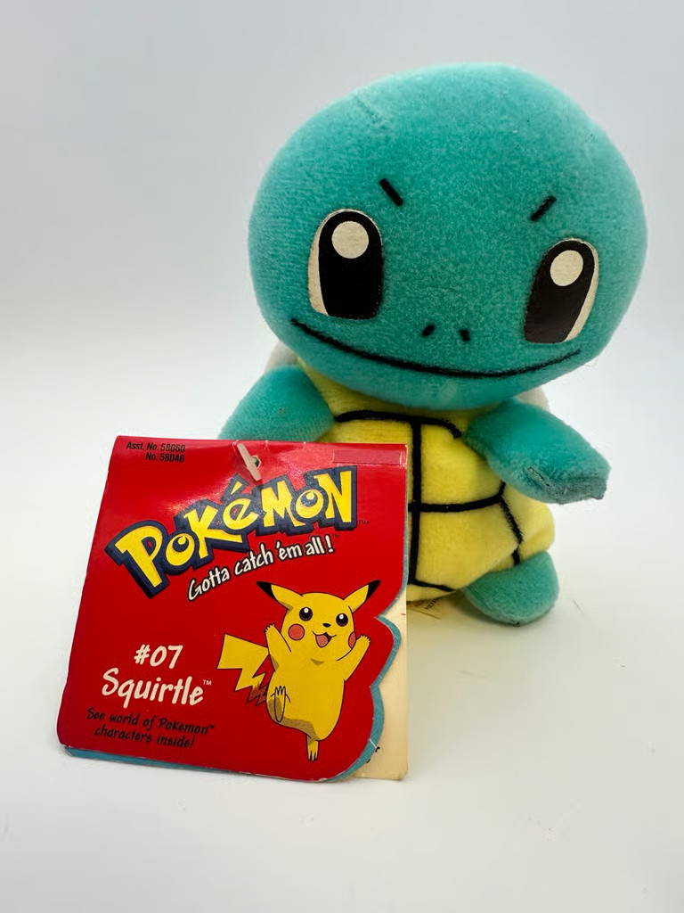 Vintage 1998 Pokemon Squirtle #07 Hasbro Plush w Hang Tag Vintage 1998 Pokemon Squirtle #07 Hasbro Plush w Hang Tag
