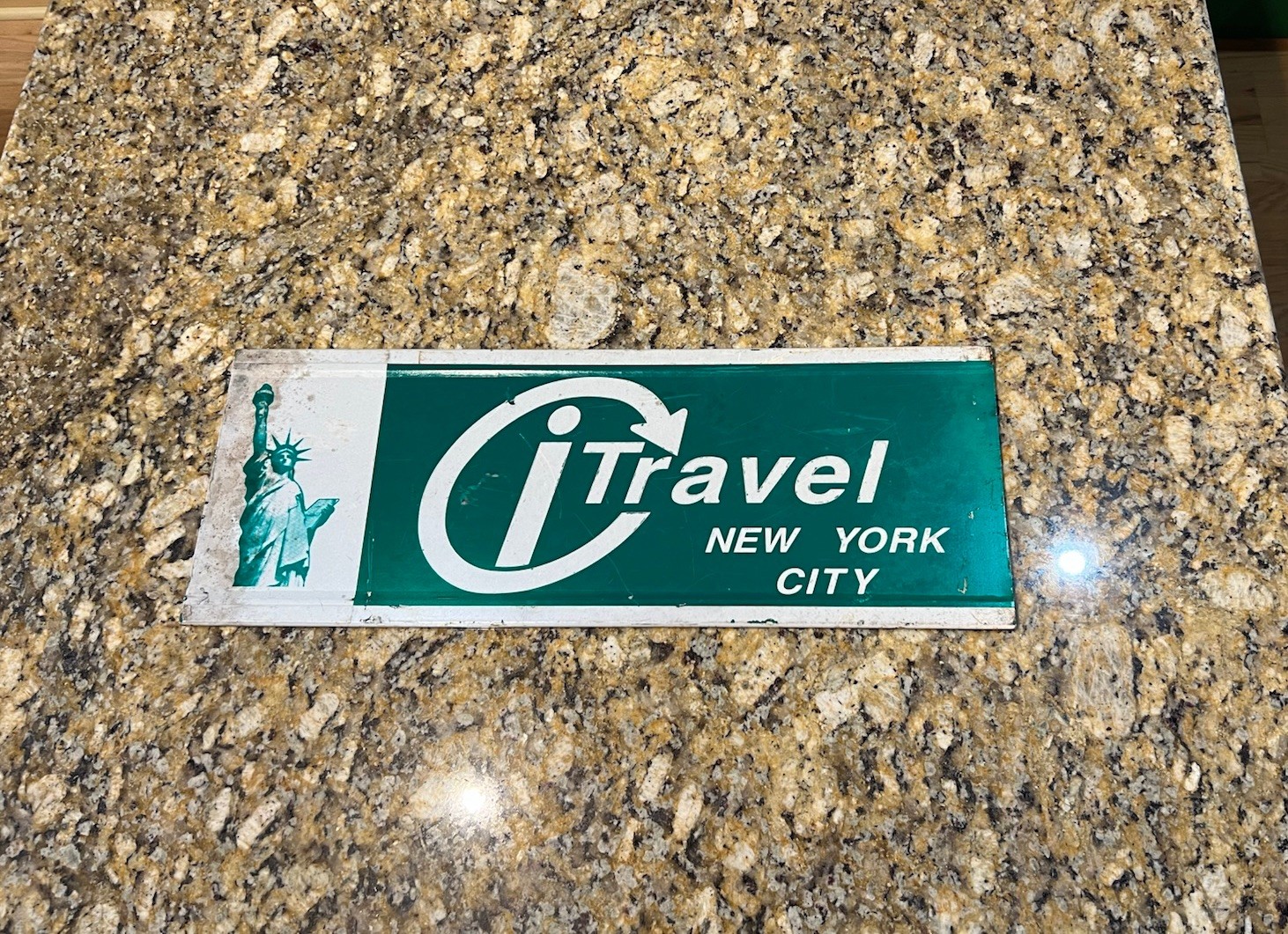 Vintage New York City Street Sign Statue Of Liberty Citravel NYC Metal Green WOW Vintage New York City Street Sign Statue Of Liberty Citravel NYC Metal Green WOW