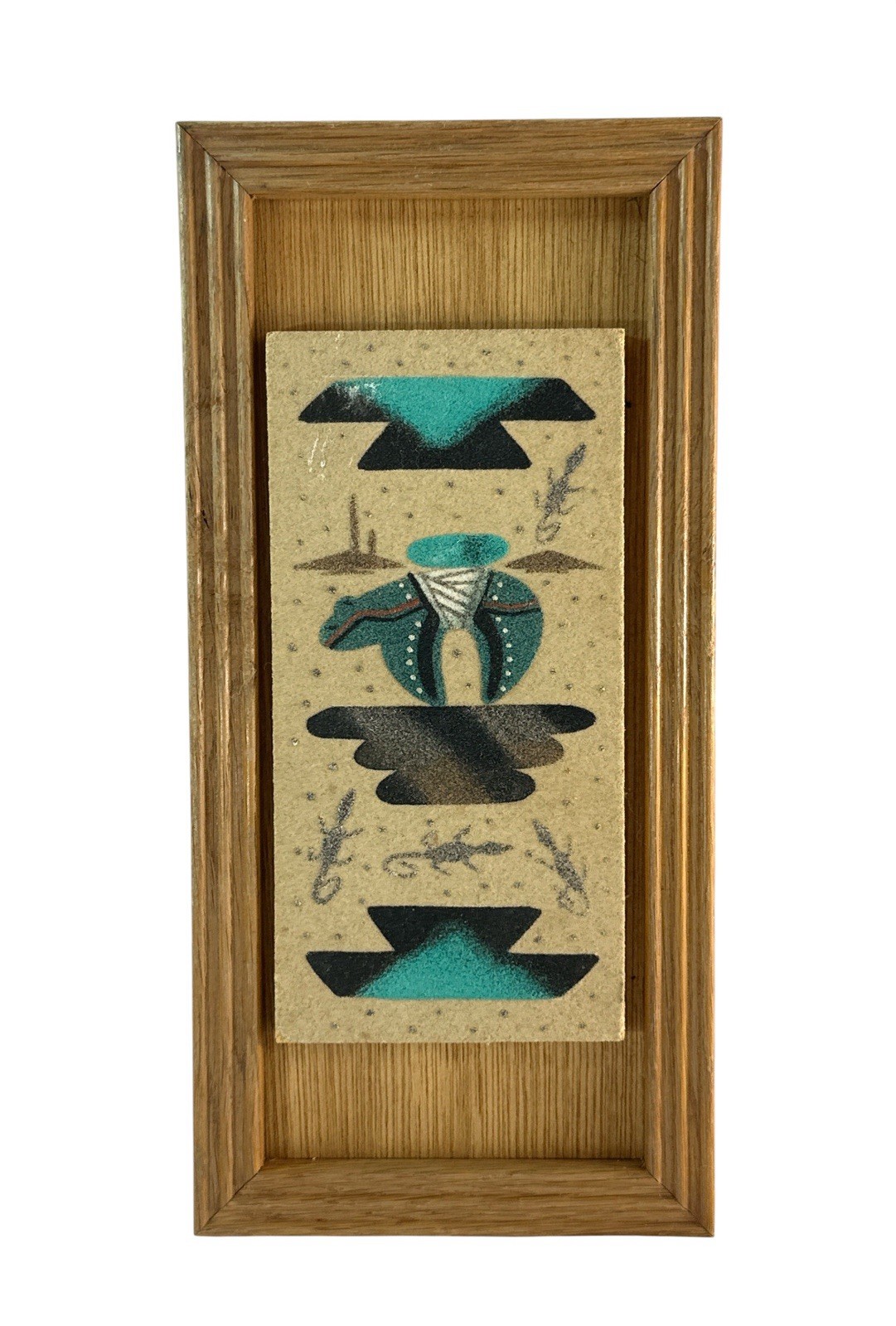 Vintage 1992 Southwestern Sand Art Native American Pottery Design Framed 12.5” Vintage 1992 Southwestern Sand Art Native American Pottery Design Framed 12.5”