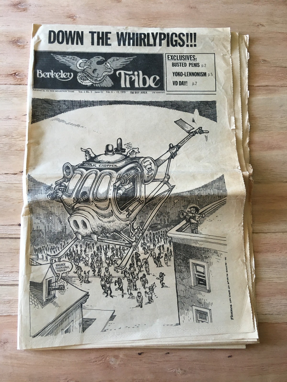 BERKELEY TRIBE #31 2/6/1970 Yoko John cops bpp