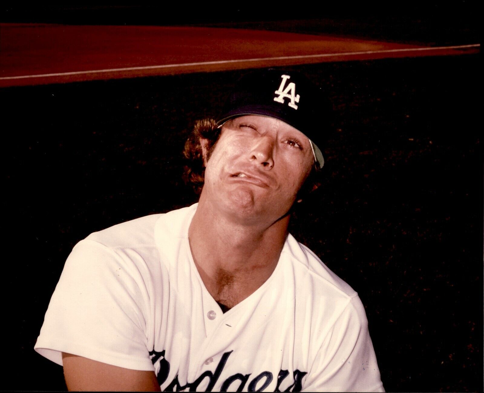 LD231 Orig Darryl Norenberg Color Photo STEVE YEAGER LOS ANGELES DODGERS SILLY