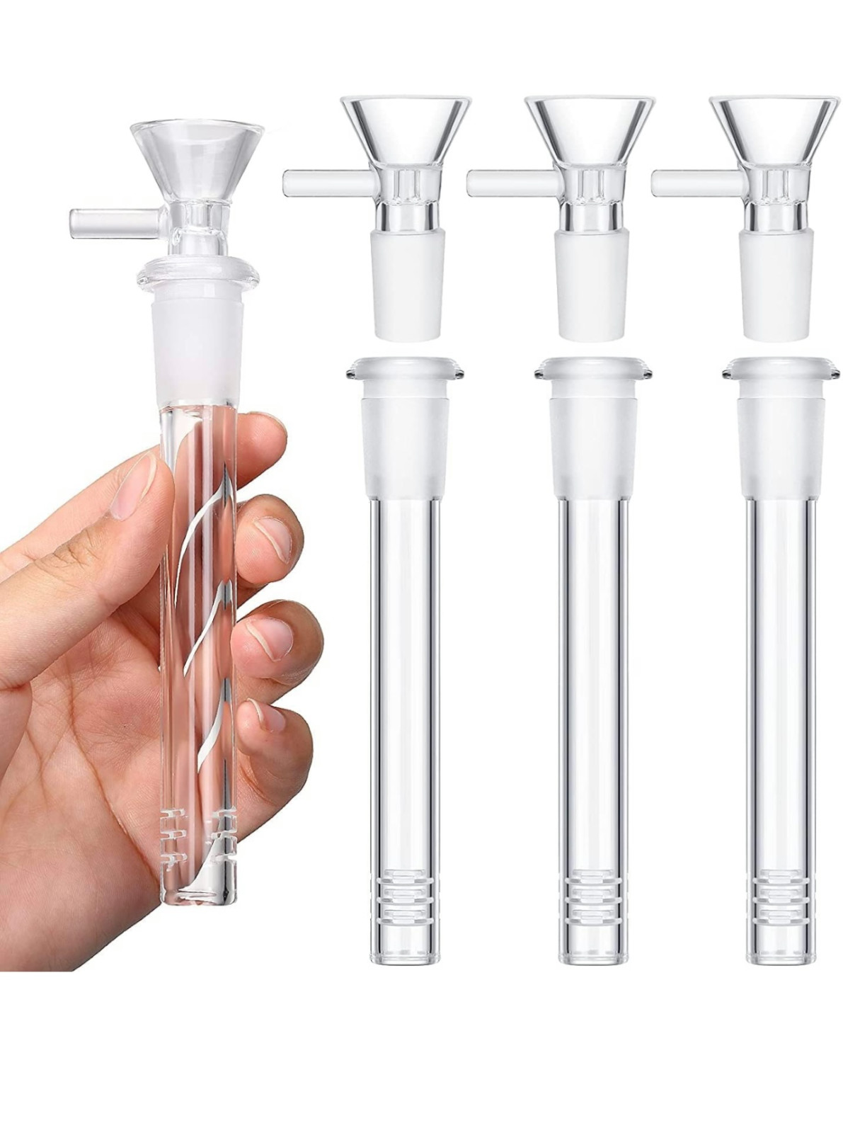 4Pack 4\'\' Hookah Water Smoking Pipe Glass Bong Downstem with 14mm Male Bowl 4Pack 4\'\' Hookah Water Smoking Pipe Glass Bong Downstem with 14mm Male Bowl