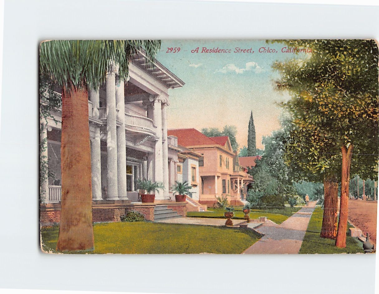 Postcard A Residence Street Chico California USA Postcard A Residence Street Chico California USA