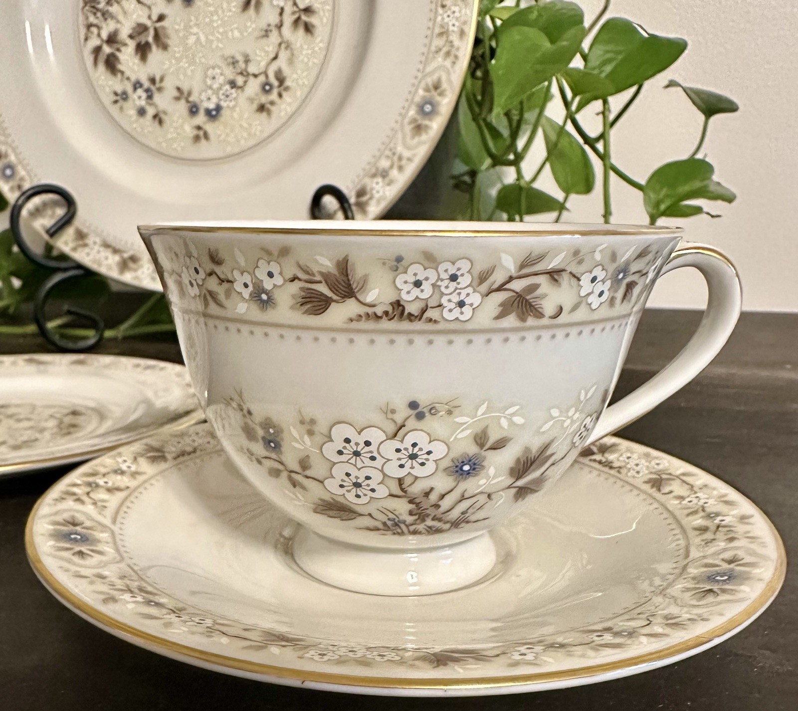 Vintage ROYAL DOULTON MANDALAY Footed Cup & Saucer Set - NEW - TC-1079 Vintage ROYAL DOULTON MANDALAY Footed Cup & Saucer Set - NEW - TC-1079