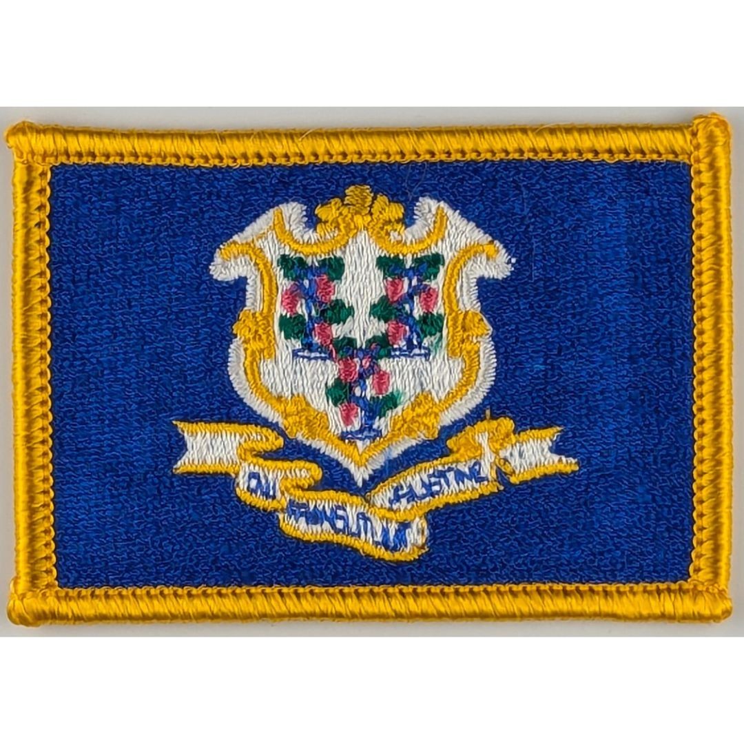 Connecticut State Flag Patch - Sew-On - Gold Border Connecticut State Flag Patch - Sew-On - Gold Border
