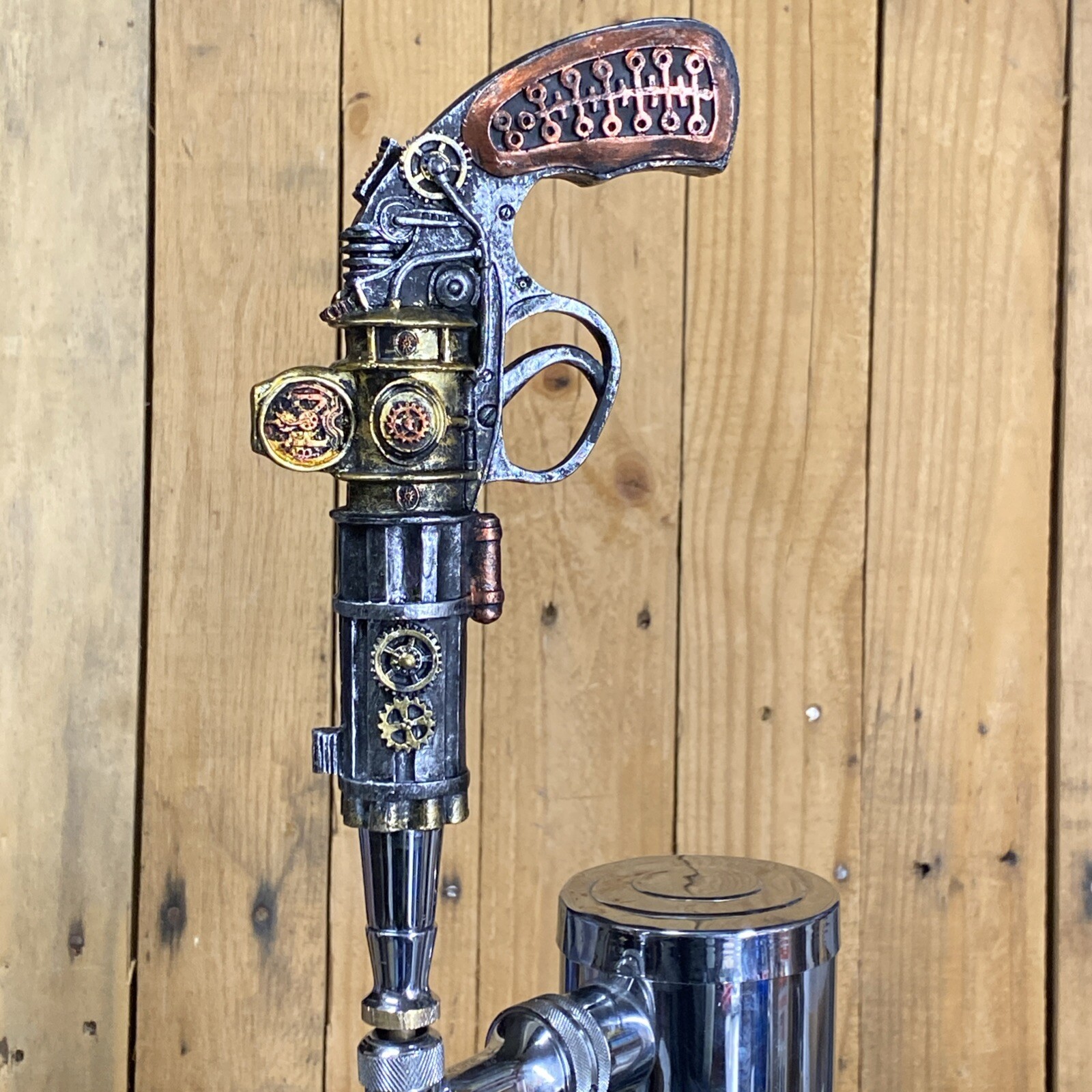 Pistol Beer Tap Handle Steampunk Shooter Revolver Cap Gun 2A NRA Keg Fantasy Pistol Beer Tap Handle Steampunk Shooter Revolver Cap Gun 2A NRA Keg Fantasy