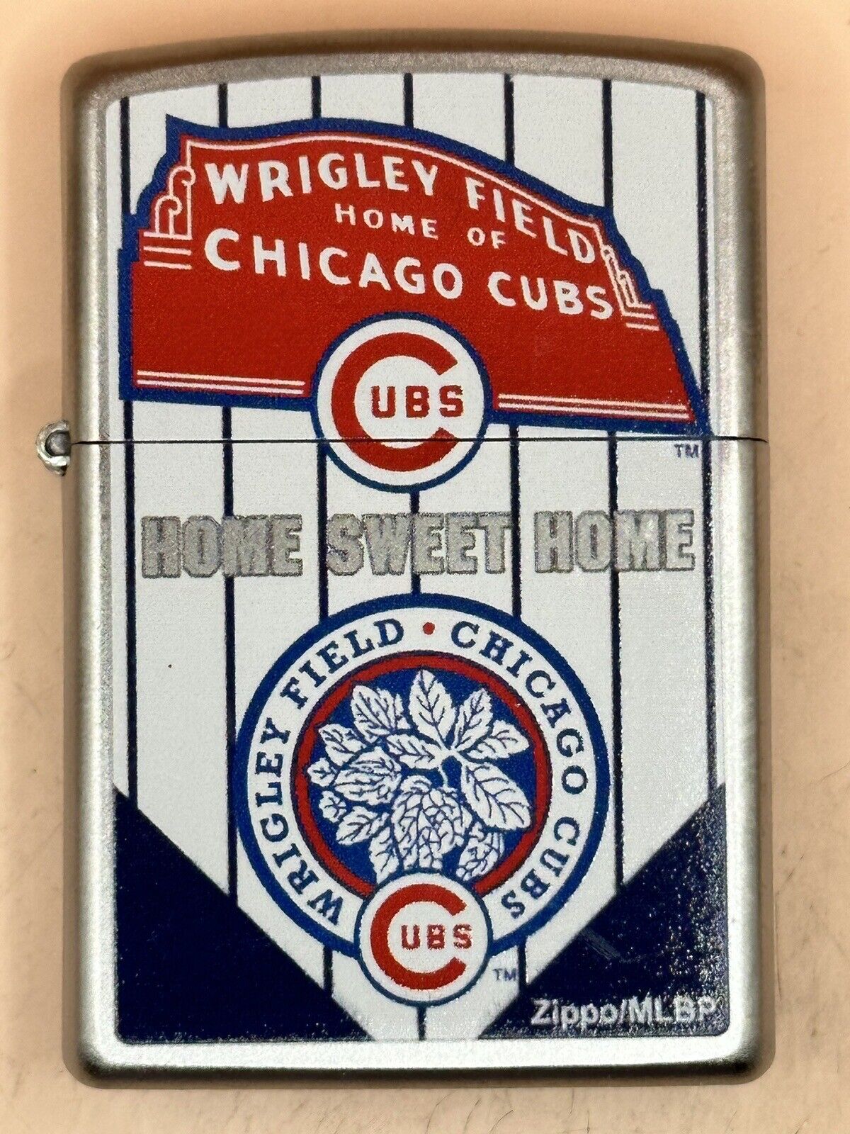 2017 Chicago Cubs Home Sweet Home MLB Bradford Exchange Chrome Zippo Lighter