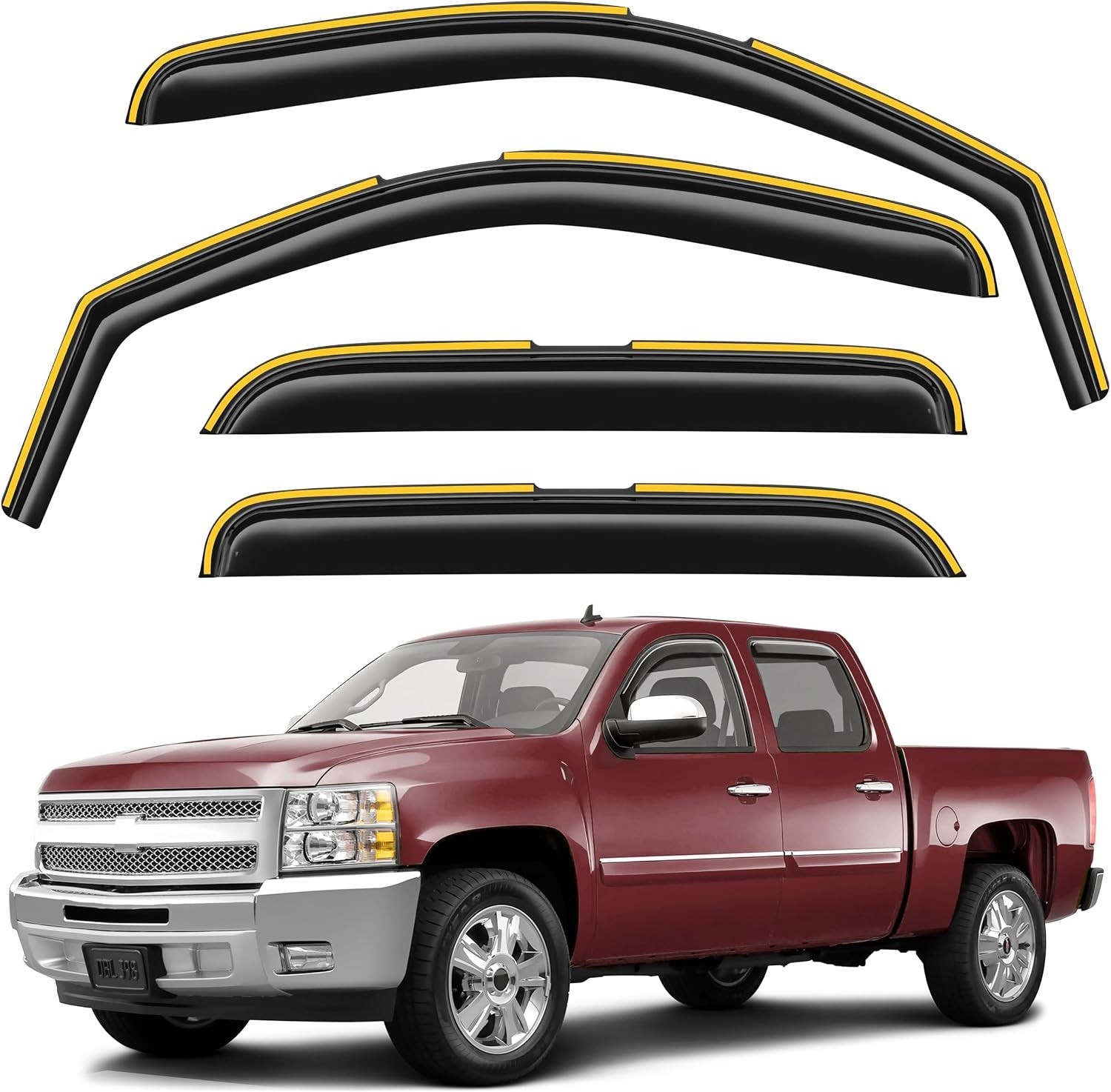 Rain Guards for Chevy Silverado/GMC Sierra 1500/Avalanche CrewCab 2007-2013 Sale Rain Guards for Chevy Silverado/GMC Sierra 1500/Avalanche CrewCab 2007-2013 Sale
