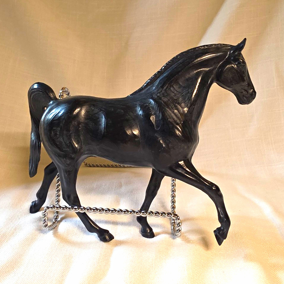 Vintage Black Resin Model Horse Figurine Stallion Sculpture, 9 Vintage Black Resin Model Horse Figurine Stallion Sculpture, 9