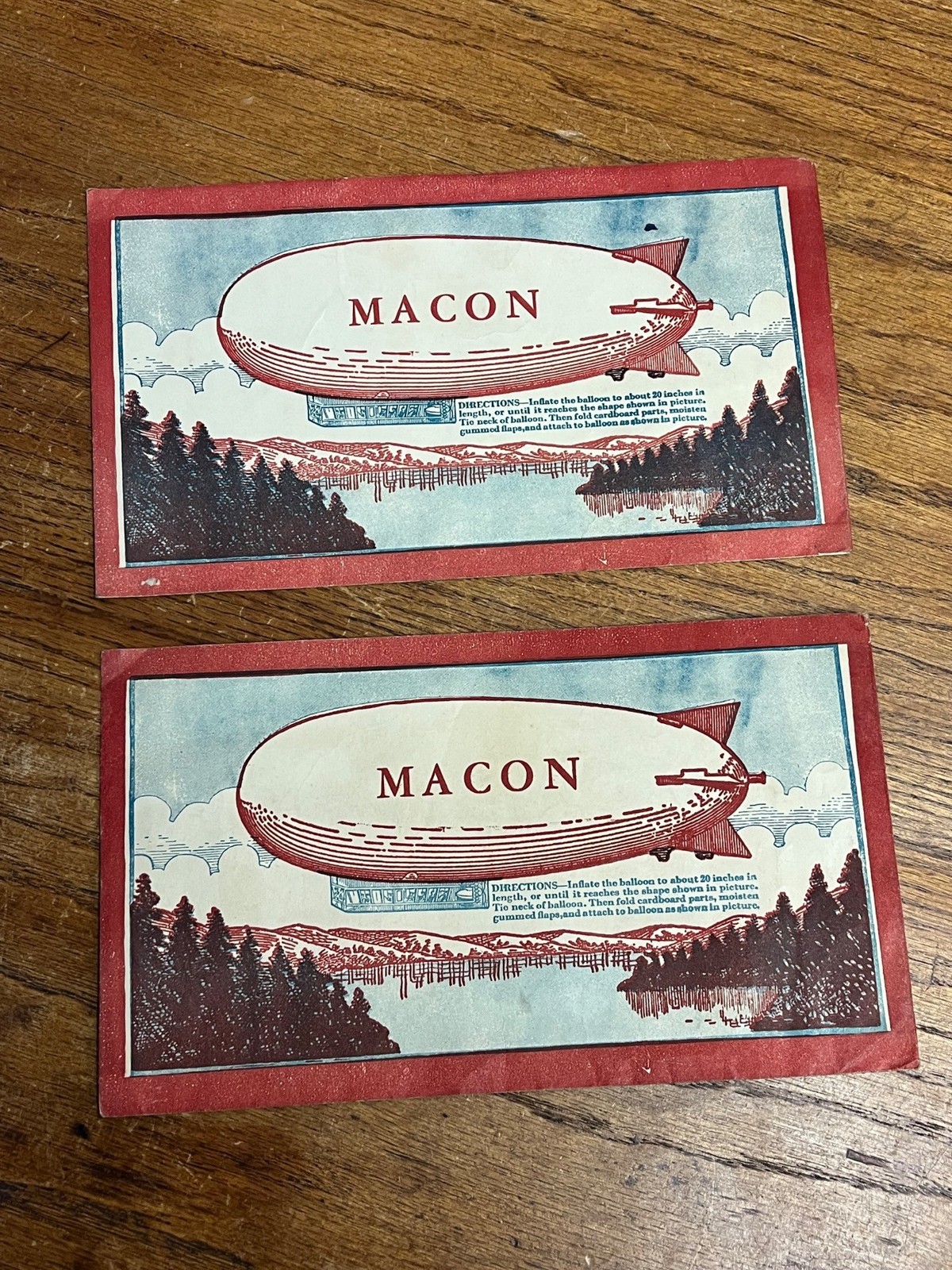 RARE Vintage c1930s Macon, Georgia Blimp Balloon Toy w/ Paper Envelopes RARE Vintage c1930s Macon, Georgia Blimp Balloon Toy w/ Paper Envelopes