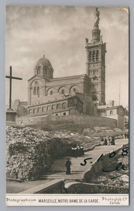 Antique MARSEILLE Postcard Notre-dame DE LA Garde Monument Photoglob Zurich 1908 Antique MARSEILLE Postcard Notre-dame DE LA Garde Monument Photoglob Zurich 1908