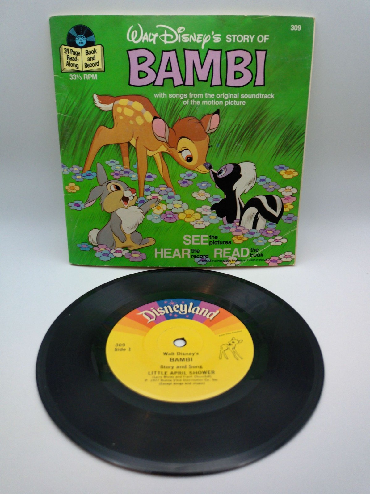 Walt Disney Book And Record BAMBI Read Along 24 Page 33 1/3 RPM Story Songs Walt Disney Book And Record BAMBI Read Along 24 Page 33 1/3 RPM Story Songs