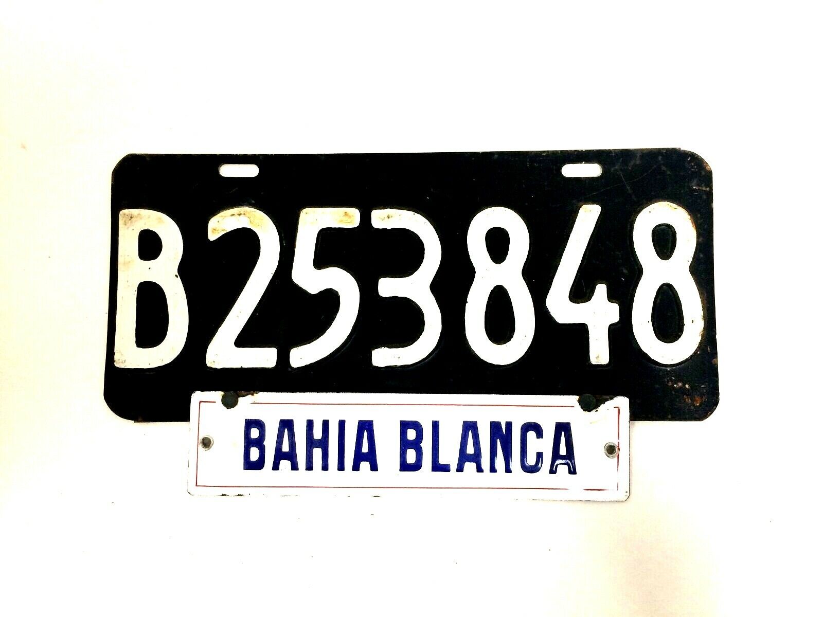 Rare Original BAHIA Blanca Argentina Automobile License Plate Argentine - #F-2