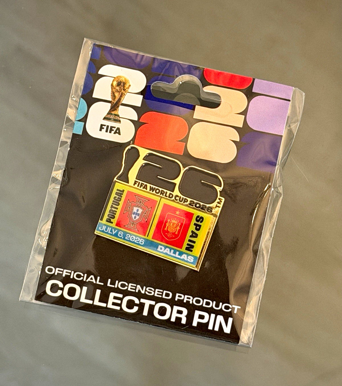 FIFA World Cup 2026 Collector Pin Portugal vs Spain Match July 6 2026 FIFA World Cup 2026 Collector Pin Portugal vs Spain Match July 6 2026