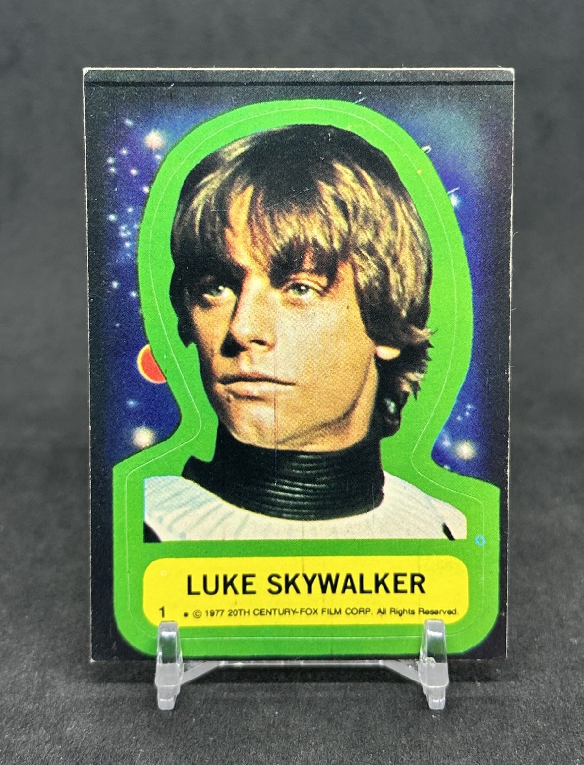 1977 Topps Star Wars Luke Skywalker #1 Rookie RC Sticker 1977 Topps Star Wars Luke Skywalker #1 Rookie RC Sticker