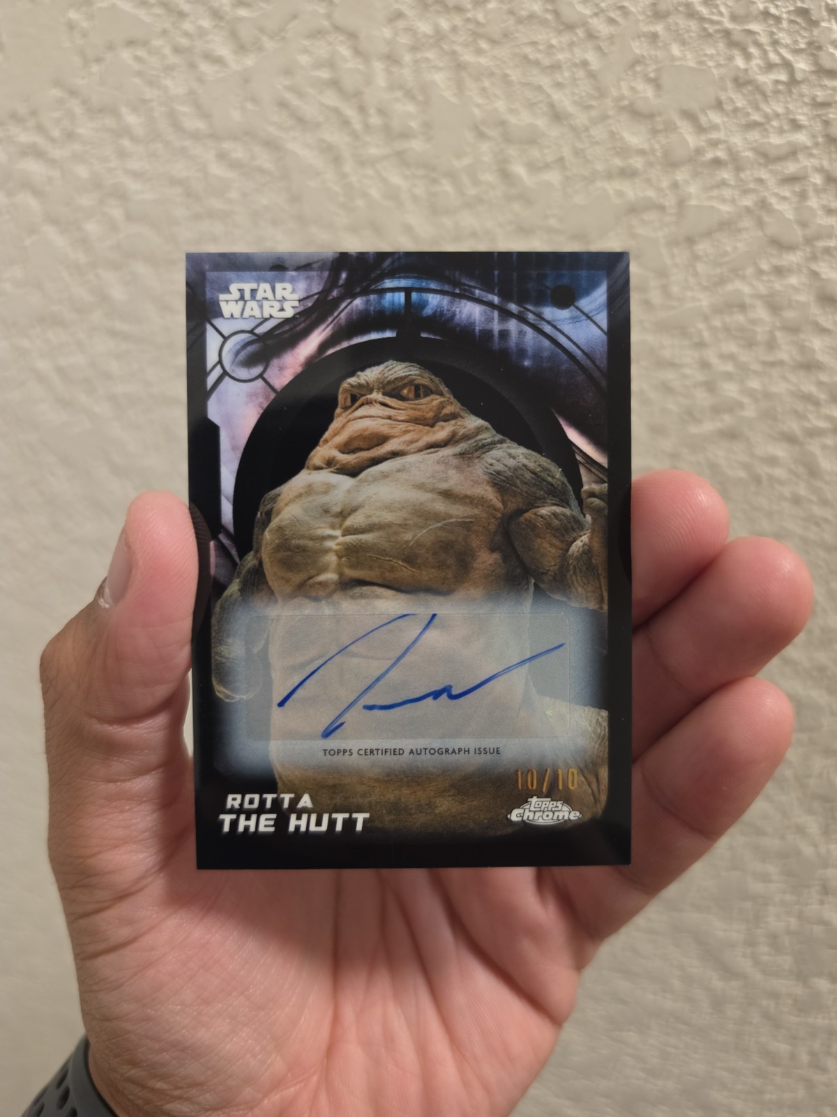 2026 Topps Chrome Star Wars ROTTA THE HUTT JEREMY ALLEN WHTLE Auto Black /10 2026 Topps Chrome Star Wars ROTTA THE HUTT JEREMY ALLEN WHTLE Auto Black /10