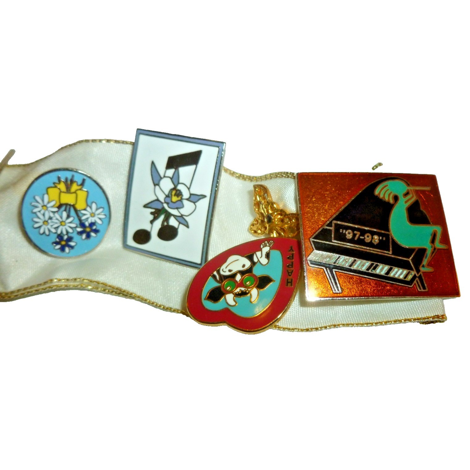 Enamel Lapel Pin Lot 6pc Music Piano Shooting Star Vintage 1997-2000 Enamel Lapel Pin Lot 6pc Music Piano Shooting Star Vintage 1997-2000