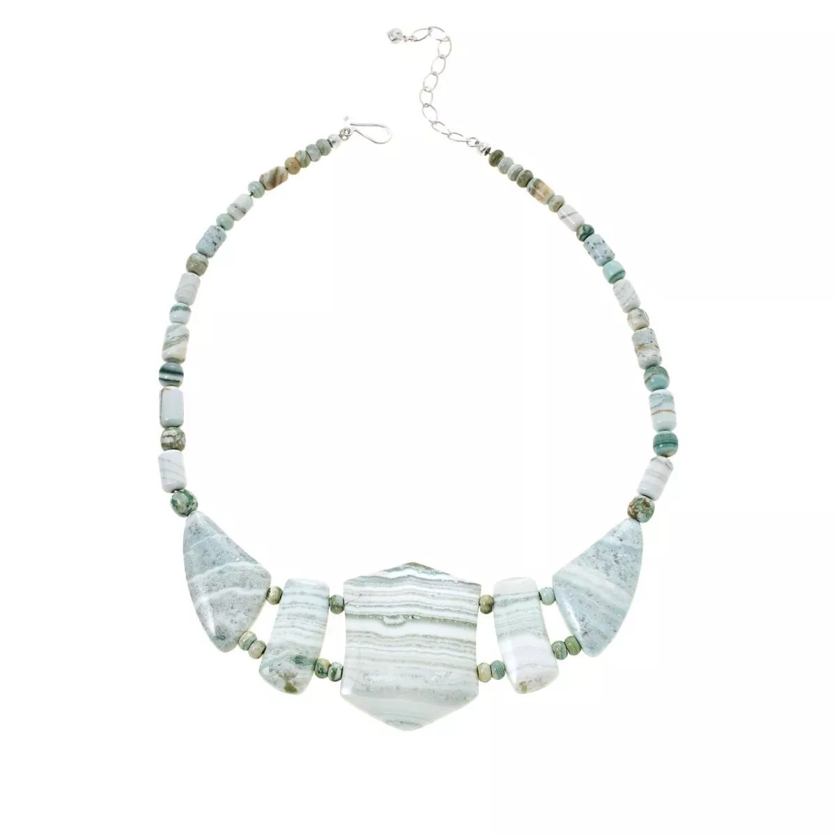 Jay King Sterling Silver Multicolor Banded Quartzite Statement Necklace 18 Jay King Sterling Silver Multicolor Banded Quartzite Statement Necklace 18