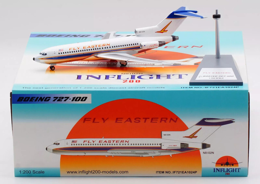Inflight IF721EA1024P Eastern Airlines Boeing 727-100 N8102N Diecast 1/200 Model