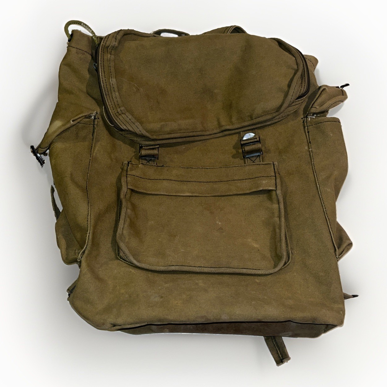 Vintage Large Canvas Military Style Rucksack / Backpack