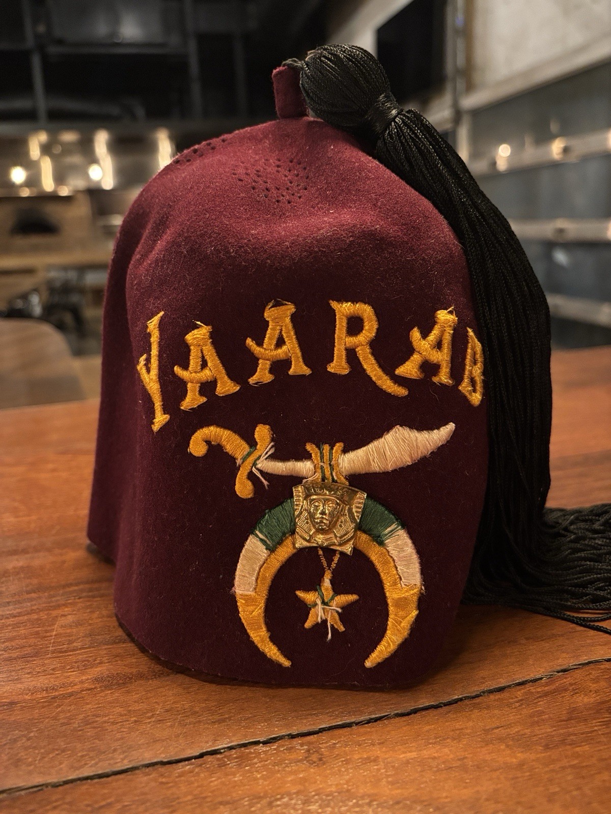 Vintage Yaarab Shriners Of Atlanta GA Jeweled Fez Mason Hat Masonic Handmade