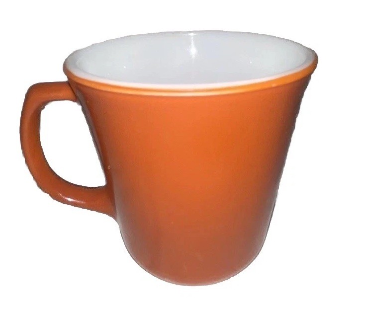 Look Pyrex Corning Burnt Orange Coffee Tea Cup 70s 80s Vintage #3 Look Pyrex Corning Burnt Orange Coffee Tea Cup 70s 80s Vintage #3