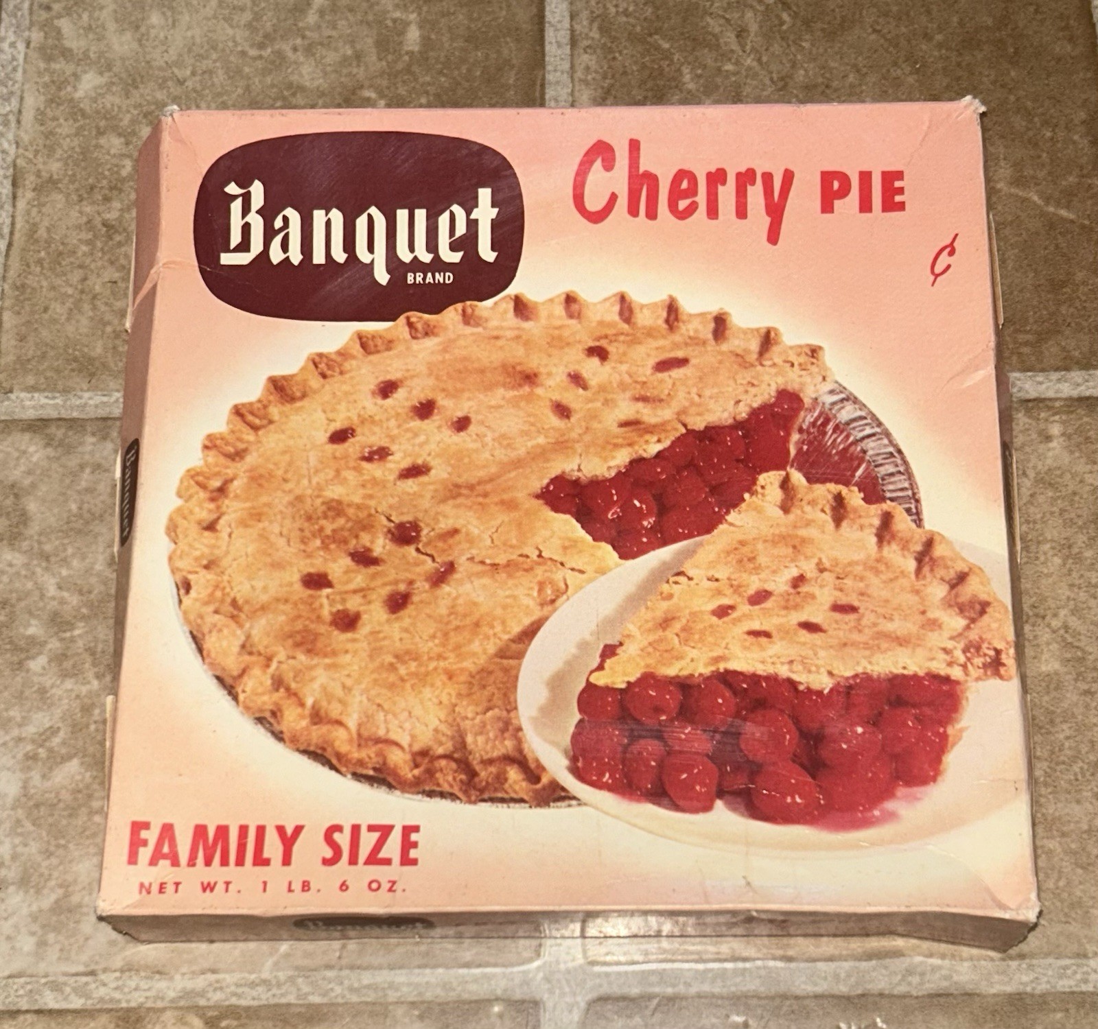 Vintage 1950s Banquet Frozen Cherry Pie Box Unused TV Dinner VG Condition