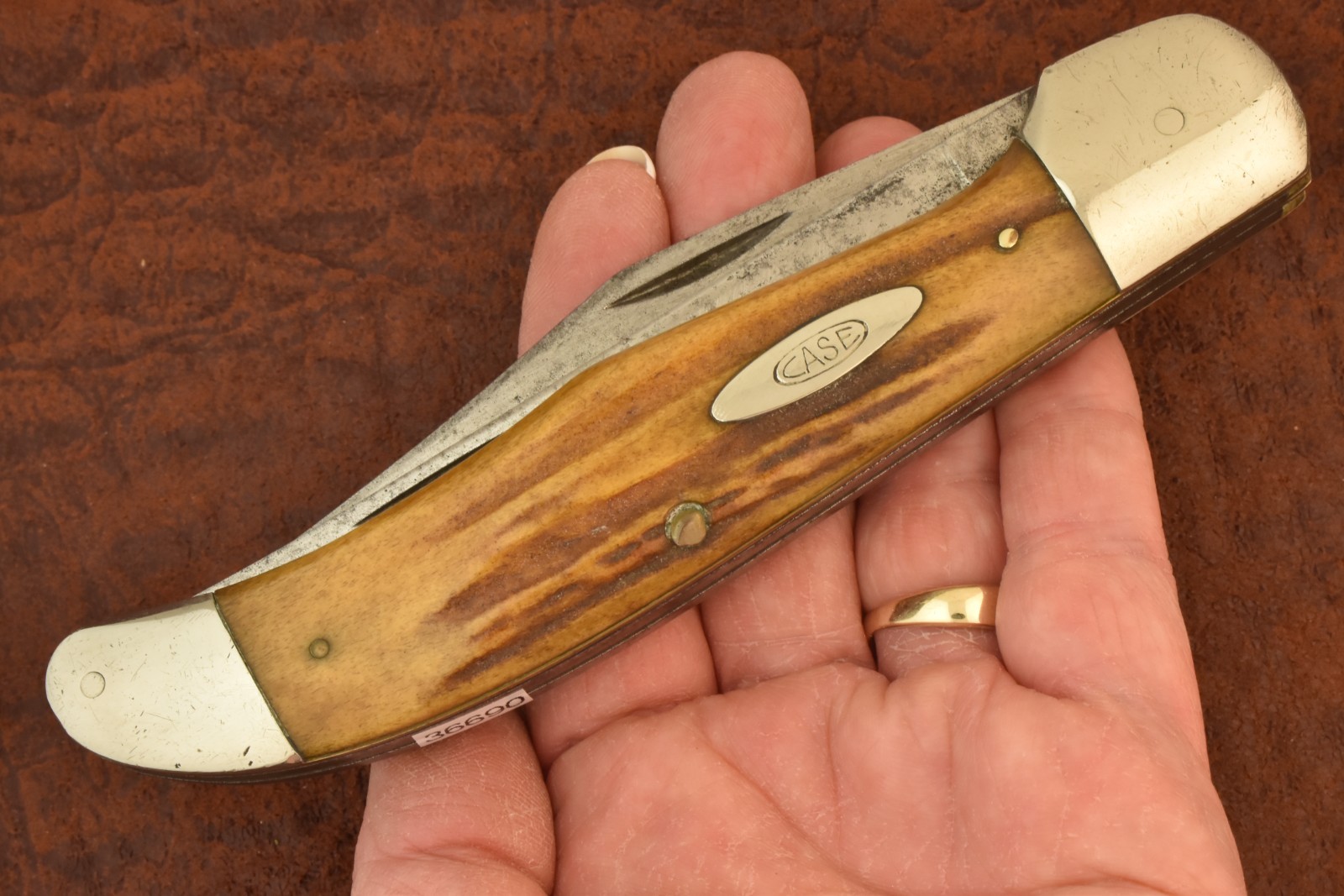 VINTAGE CASE XX 1940-1964 STAG JUMBO FOLDING HUNTER KNIFE 5265 SAB (36690)