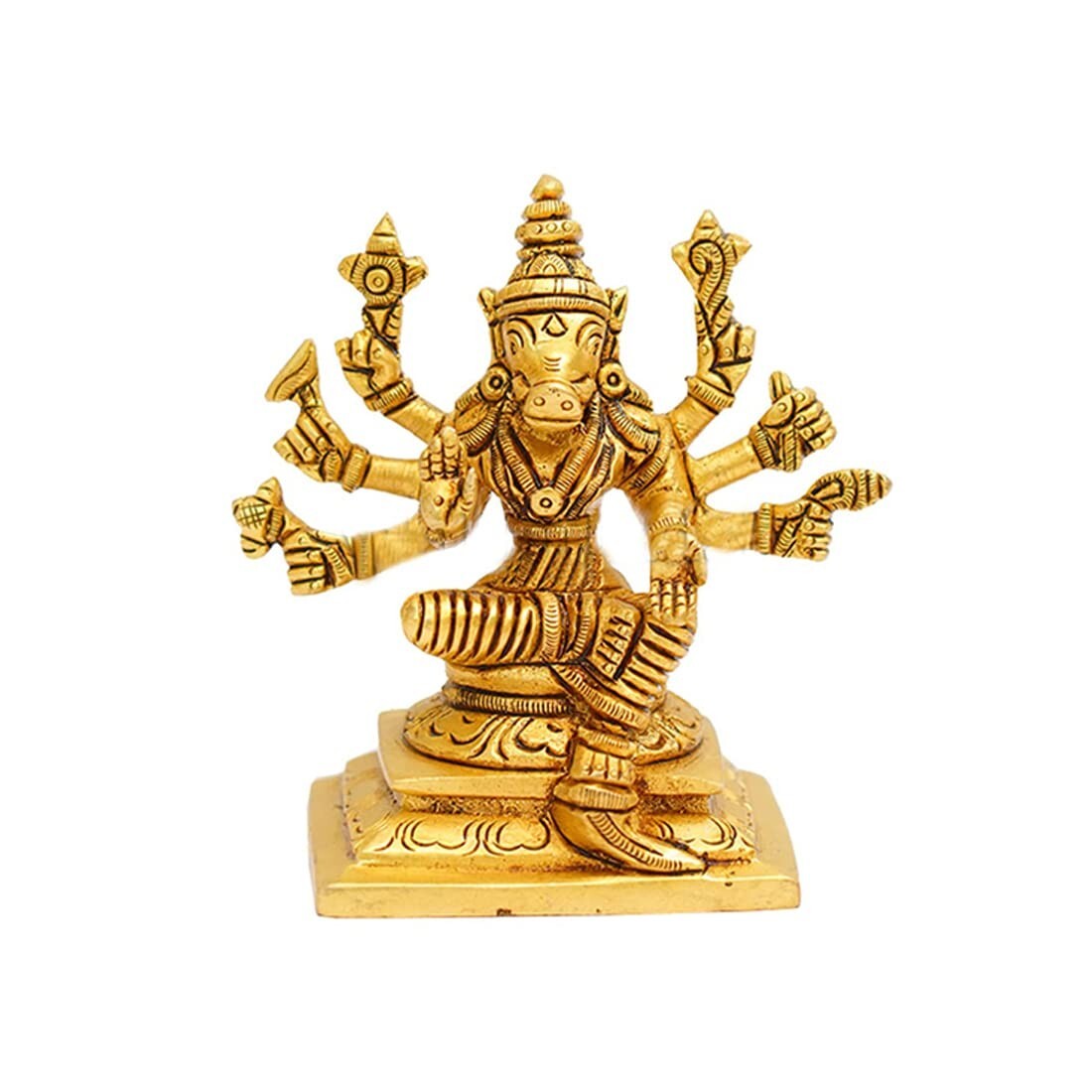 Lord Vishnu\'s 8 Handed Varaga Avatar Idol Statue (Medium Size : 7x7 CM)