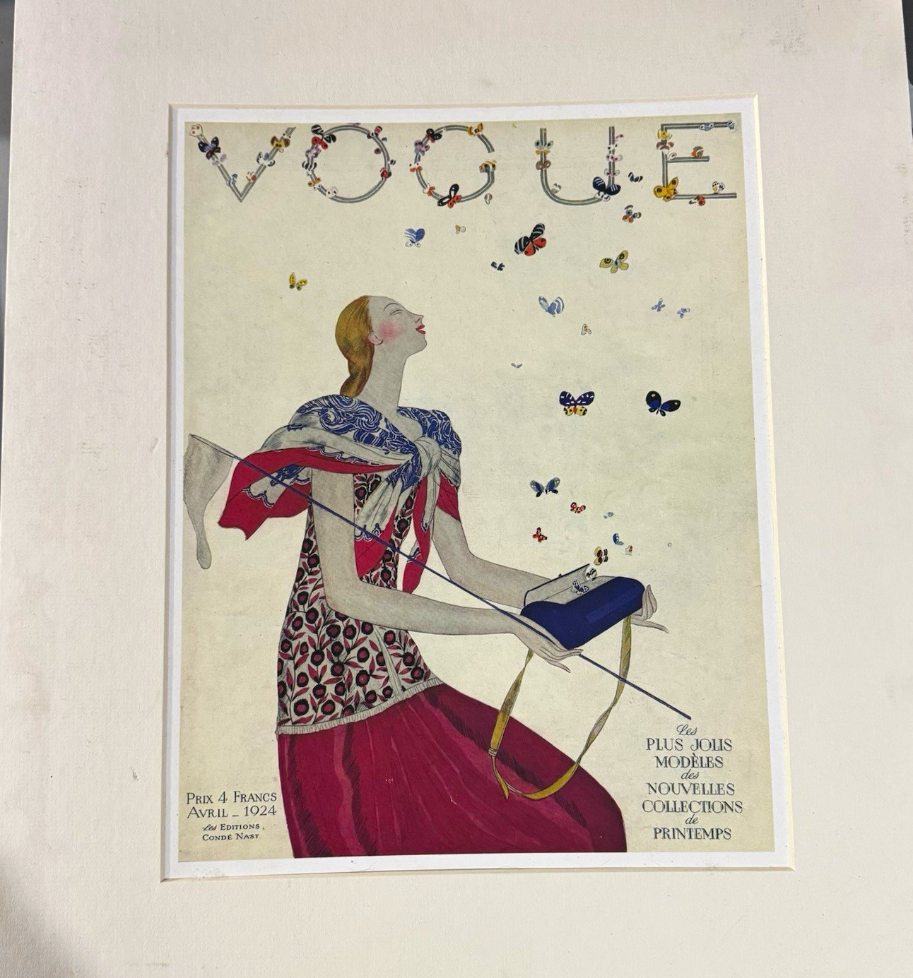 Vogue April 1924 Cover Print Art Deco Butterfly Fashion Wall Art Vintage Style Vogue April 1924 Cover Print Art Deco Butterfly Fashion Wall Art Vintage Style