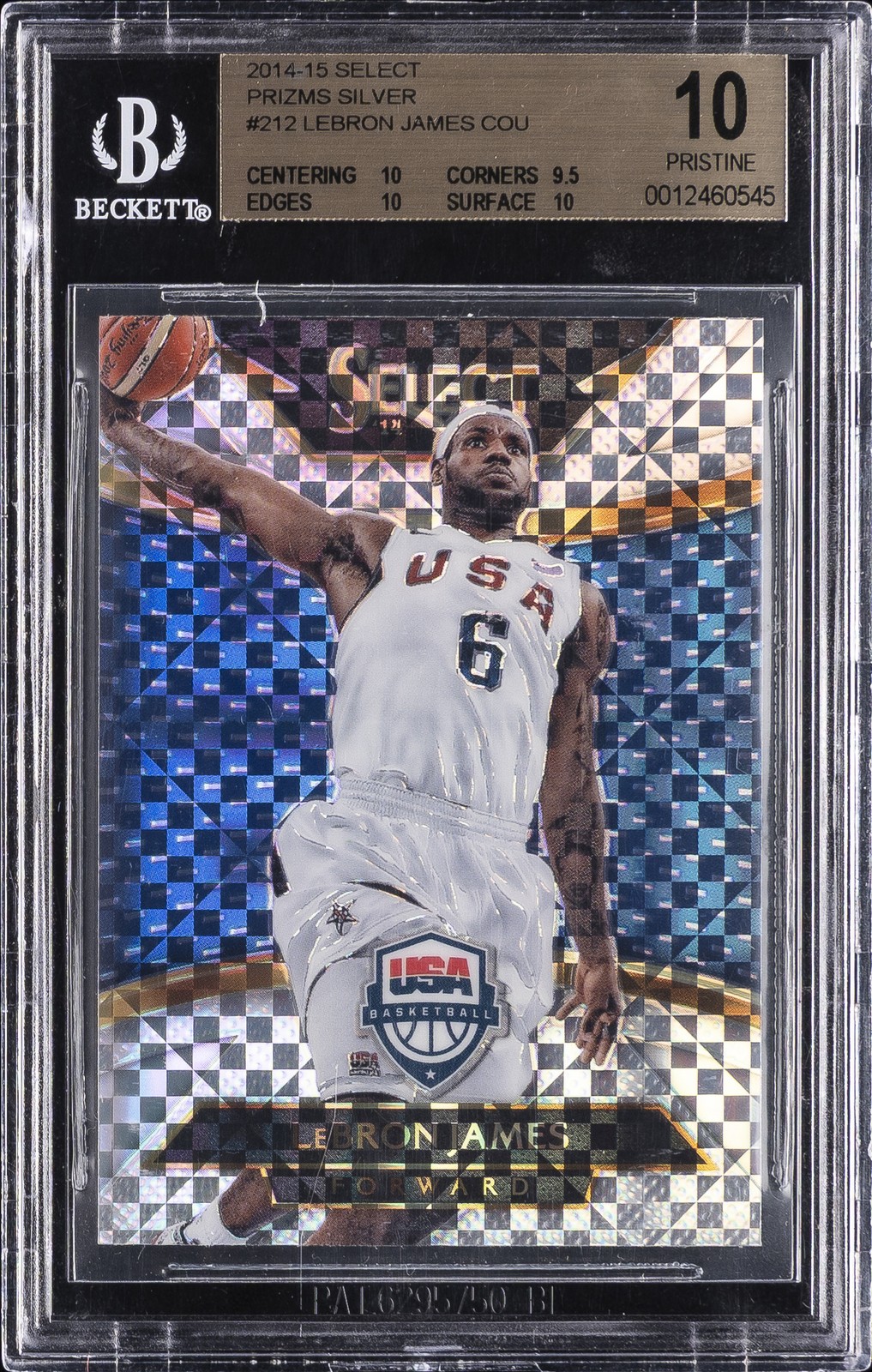 2014-15 SELECT SILVER PRIZM #212 LEBRON JAMES BGS 10