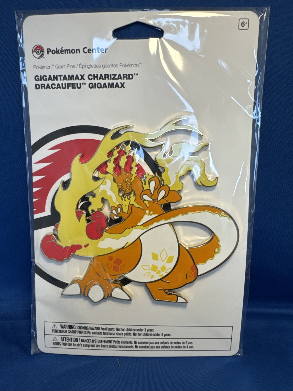 New Gigantamax Charizard Oversize Pin Pokemon Center Exclusive Giant Pin