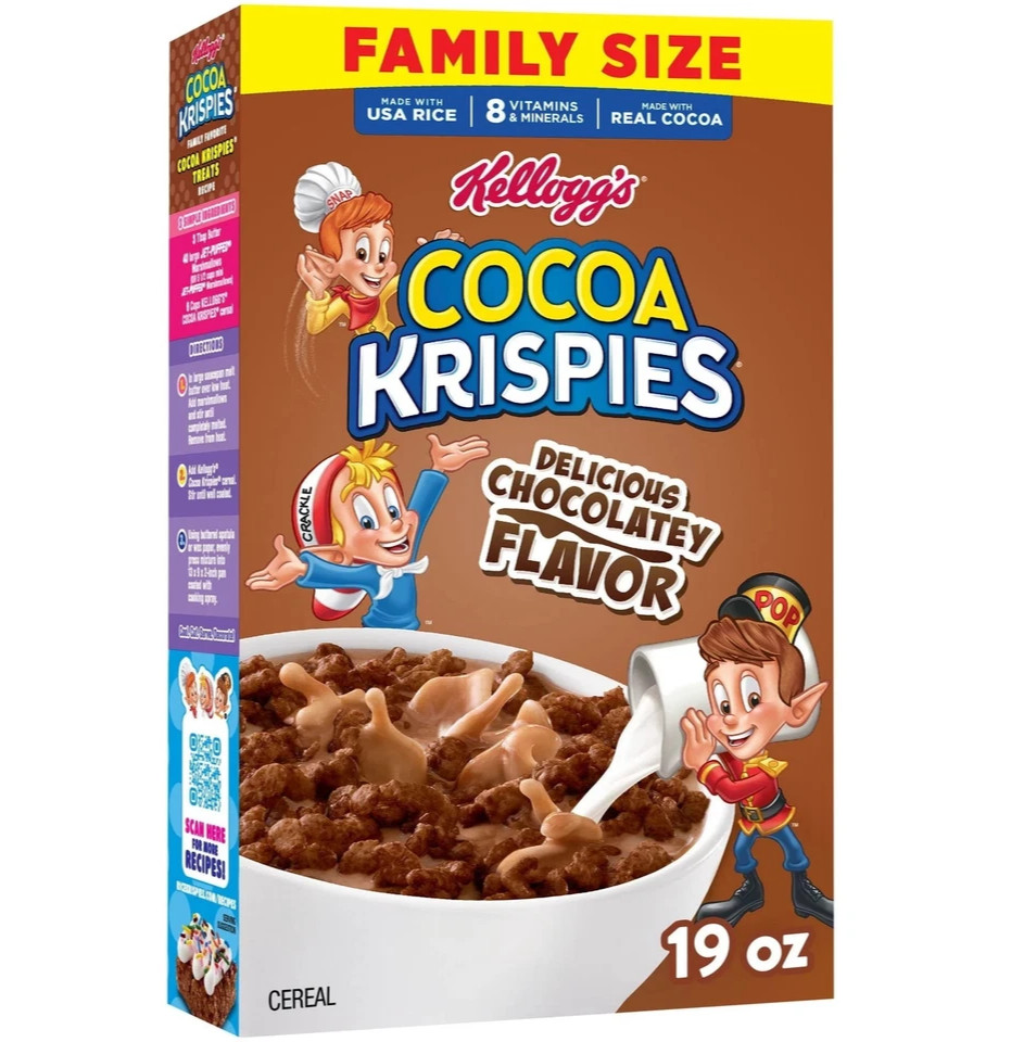 Kellogg's Cocoa Krispies Breakfast Cereal, Kids Snacks, Family Breakfast 19 OZ
