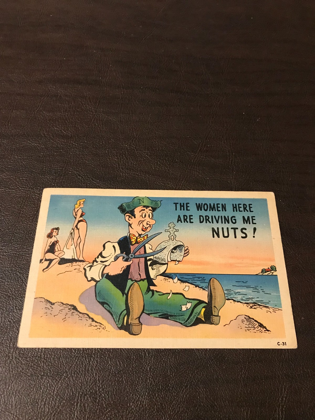 HUMOR - POSTED POSTCARD - THE WOMEN HERE ARE DRIVING ME NUTS -DATED STAMPED 1944 HUMOR - POSTED POSTCARD - THE WOMEN HERE ARE DRIVING ME NUTS -DATED STAMPED 1944