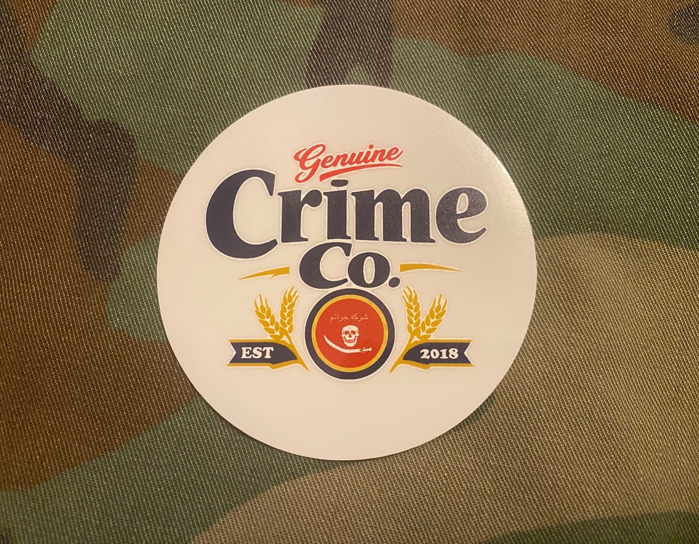 CRIME COMPANY GENUINE CRIME CO STICKER SLAP EST 2018 MILLER LITE NOT FOG ONE7SIX CRIME COMPANY GENUINE CRIME CO STICKER SLAP EST 2018 MILLER LITE NOT FOG ONE7SIX