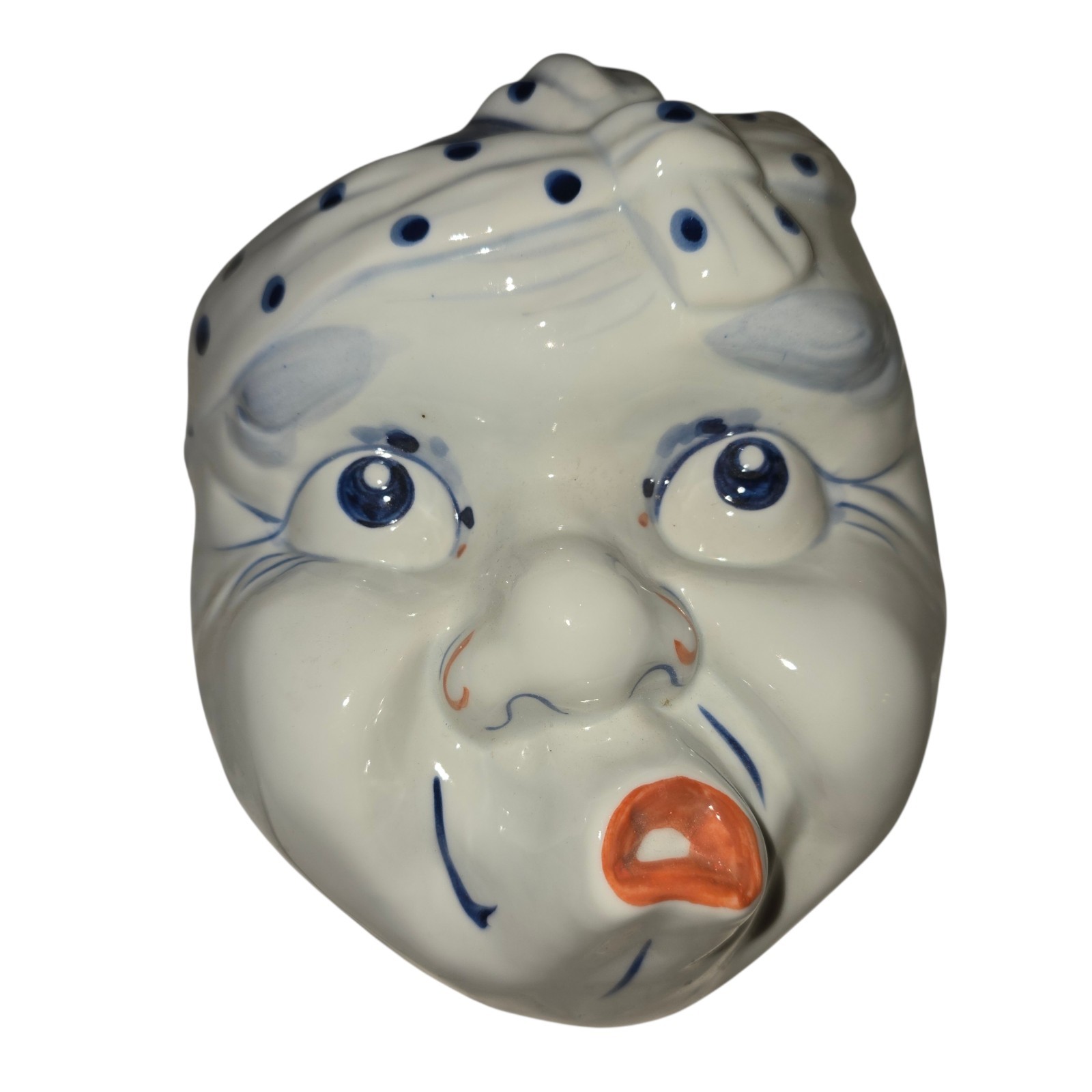 Vintage Japanese Porcelain Coil Mask Vintage Japanese Porcelain Coil Mask
