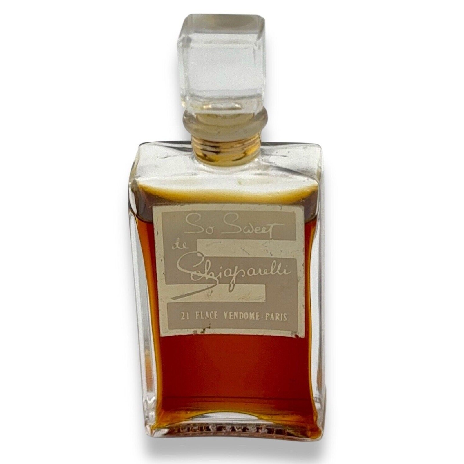 RARE Schiaparelli So Sweet Parfum 1940s Vintage 1/2oz Crystal Flacon Paris HTF