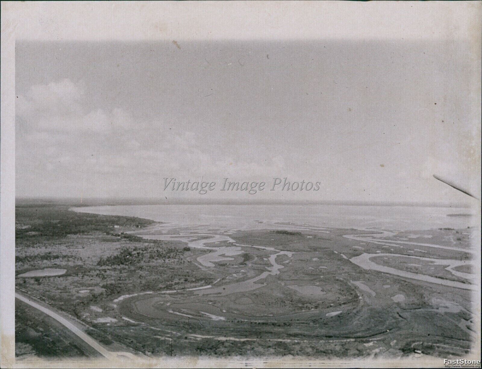 1973 St John\'S River Blackwater Stream Aerial View Tide Water Historic Photo 6X8