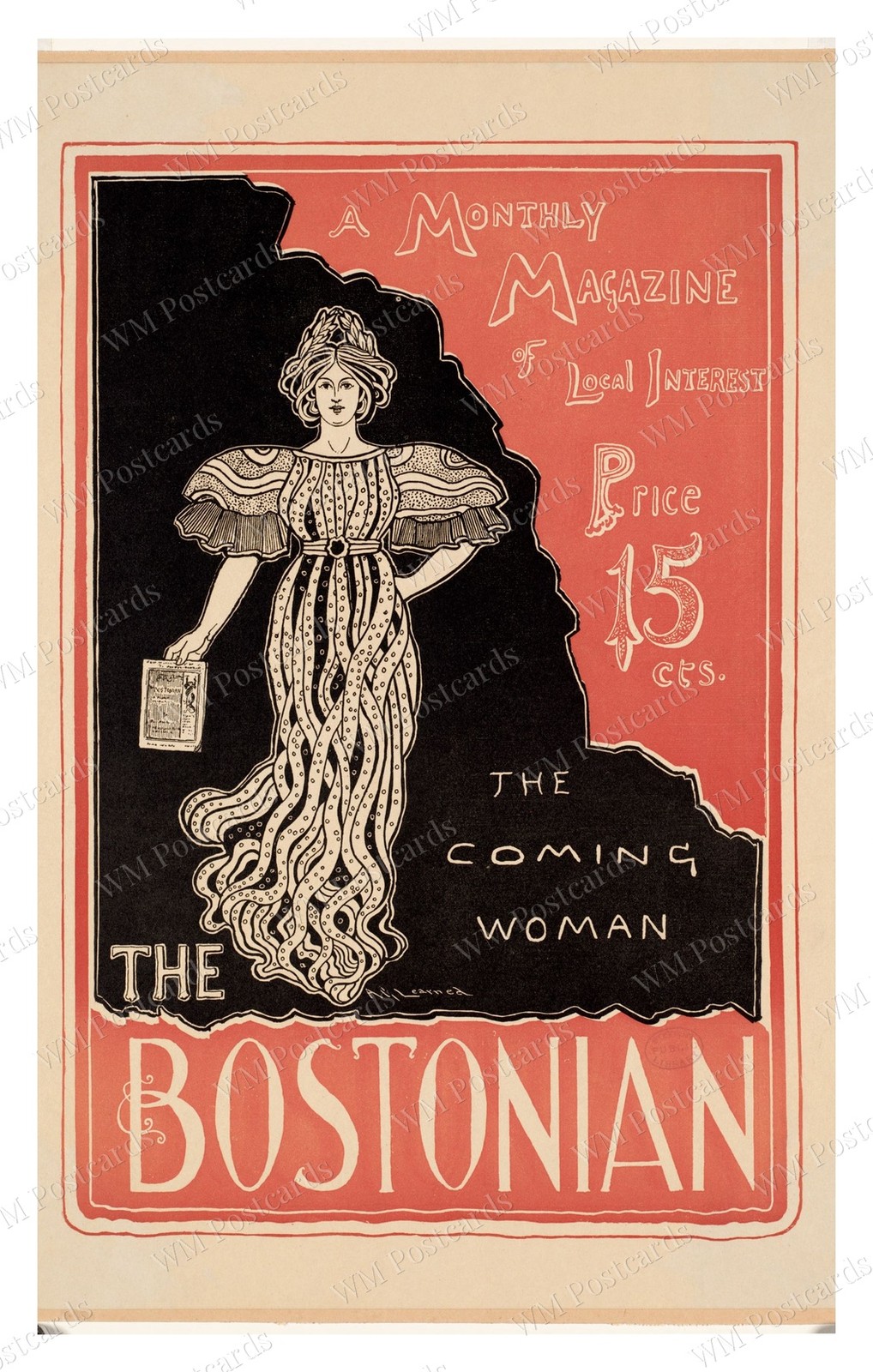 Boston Massachusetts circa 1905 Magazine Cover Woman Standard Postcard Boston Massachusetts circa 1905 Magazine Cover Woman Standard Postcard