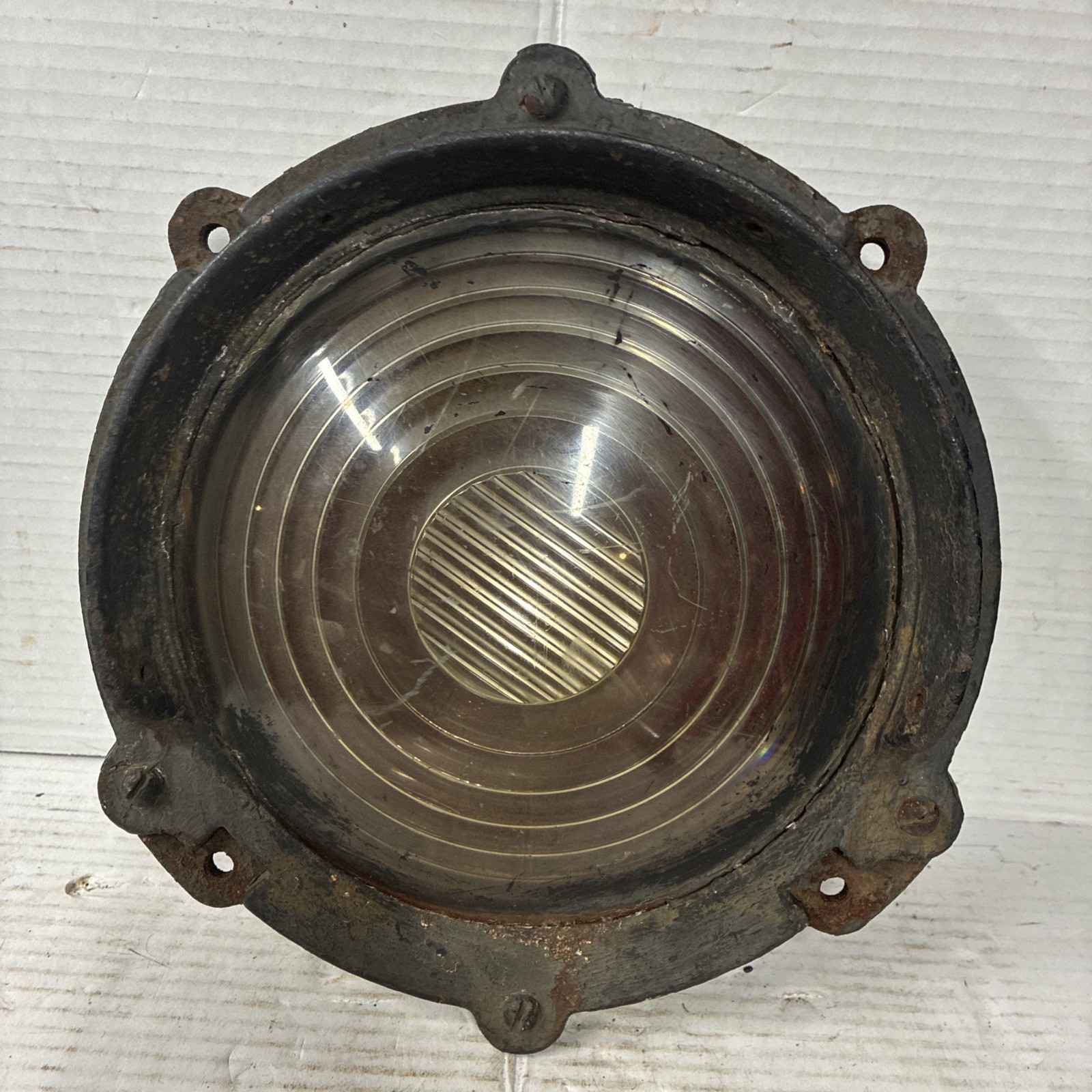 Antique Railroad Train Crossing Signal With Lens See Description