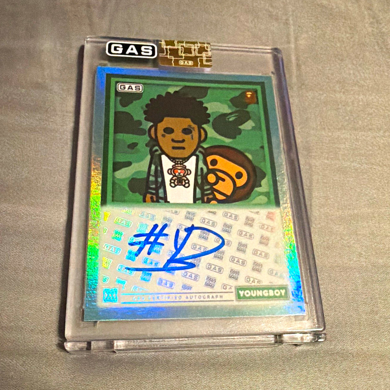Extremely rare GAS  Youngboy Card B-YB Autographed Serial Numbered Only 2/15
