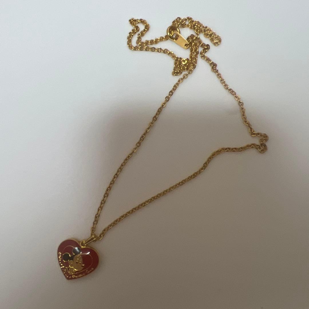 Disney Mickey Minnie Heart Pendant Necklace Vintage Tokyo Disneyland 1983 Disney Mickey Minnie Heart Pendant Necklace Vintage Tokyo Disneyland 1983