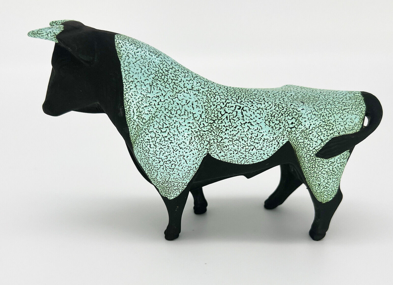 VTG. Mid Century Modern Hagen Renaker Ceramic Black Bisque Bull Figurine RARE