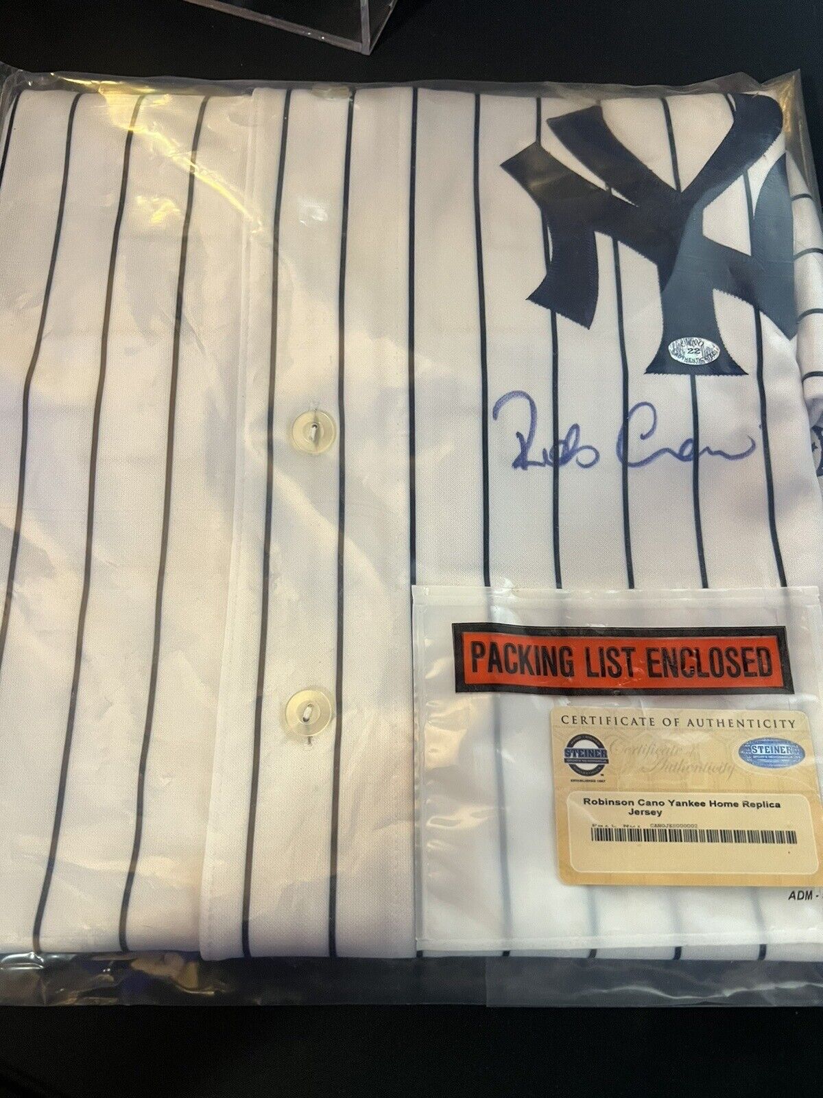 Robinson Cano autographed yankees jersey w/ steiner cert
