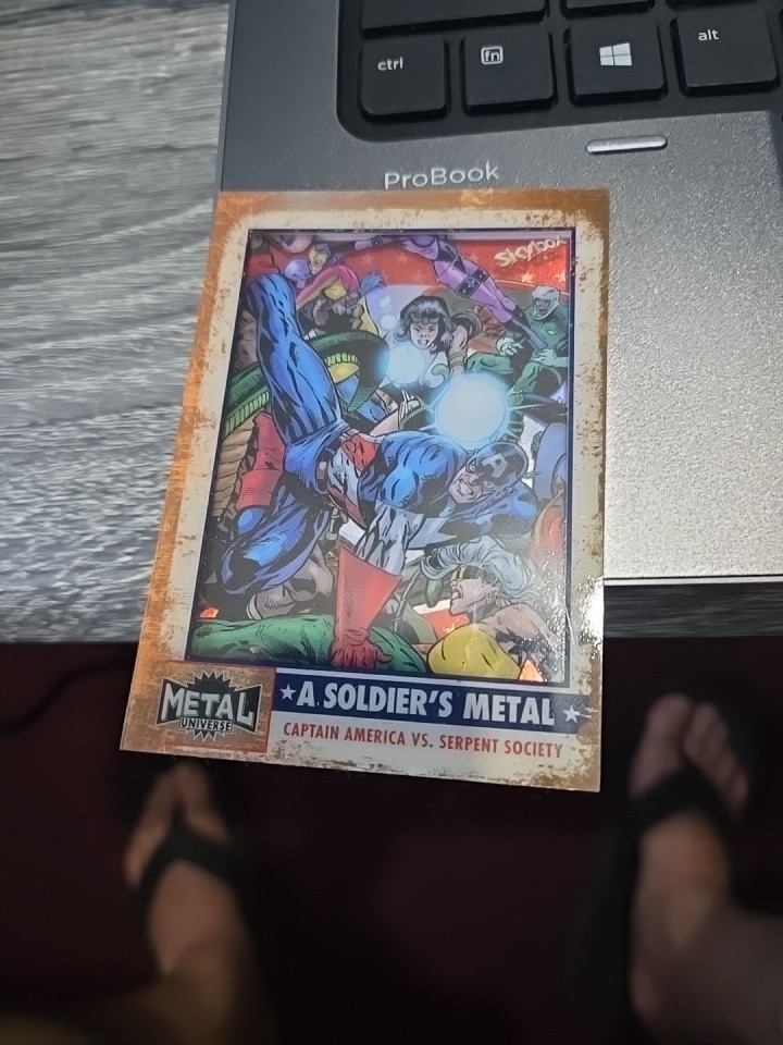 SkyBox 2023 Marvel Metal Universe Avengers A Soldier's Metal #SM7 Fangs Defeat SkyBox 2023 Marvel Metal Universe Avengers A Soldier's Metal #SM7 Fangs Defeat