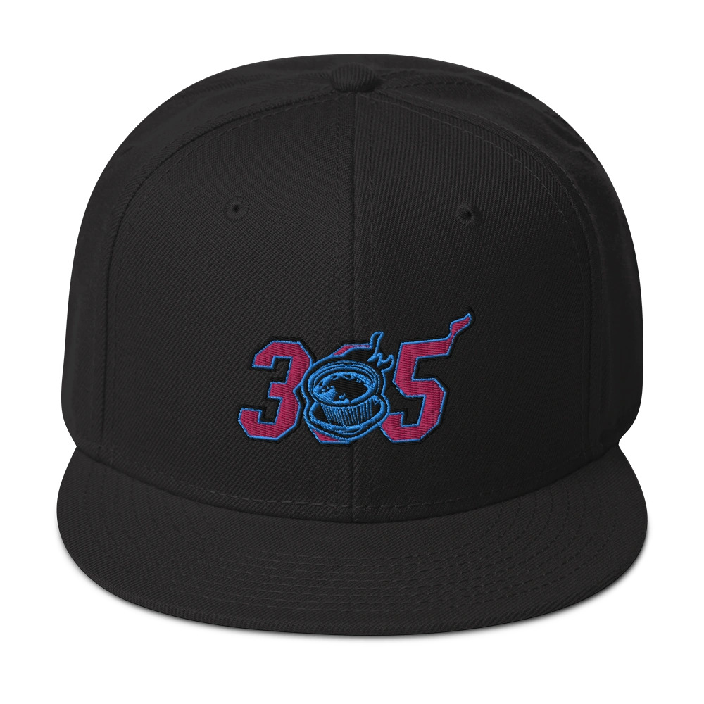 305 Cafecito Miami Heat Miami Vice Black Snap Back Hat