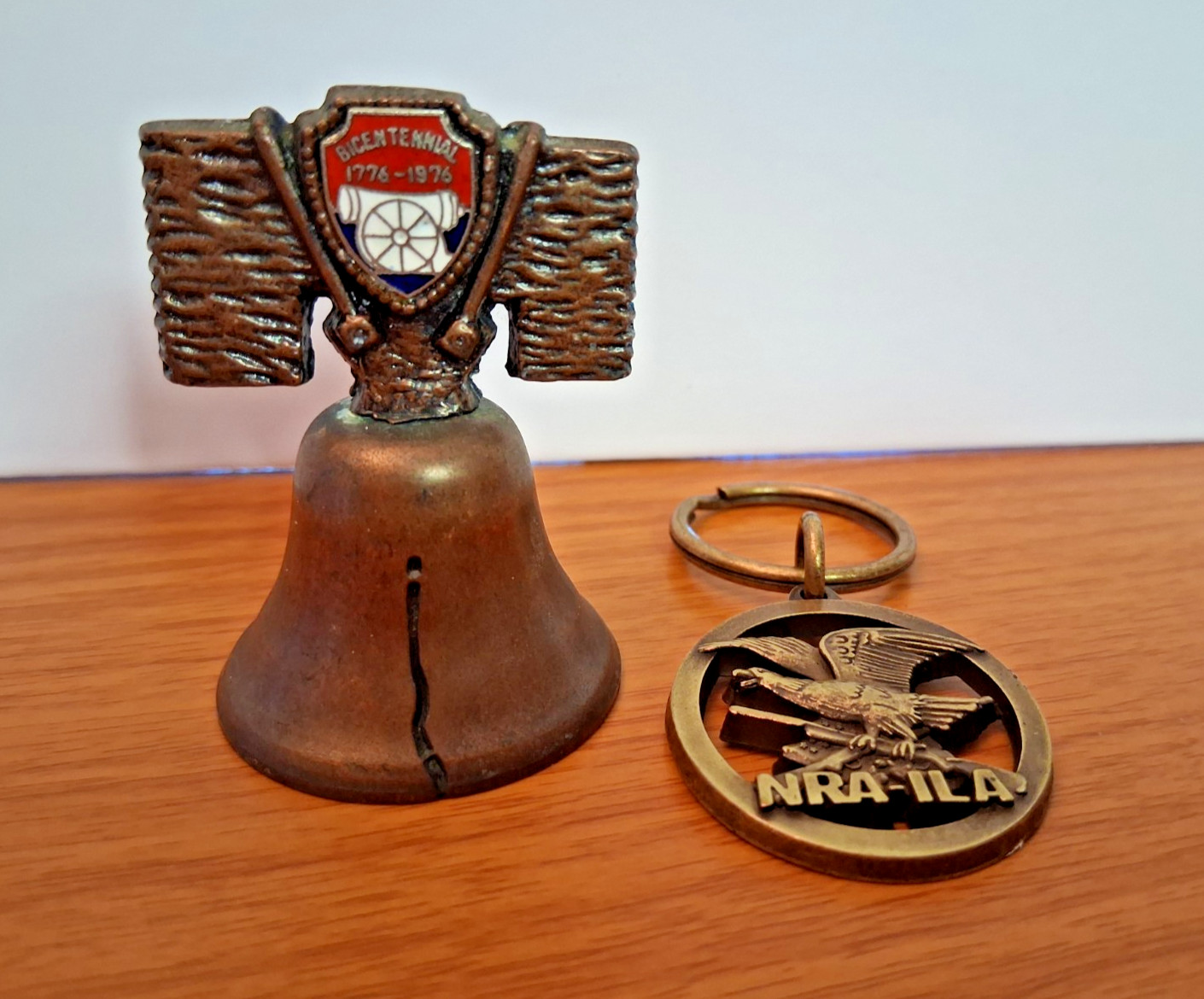 VTG Lot Brass NRA-ILA Key Ring and 1776-1976 Bicentennial 2\