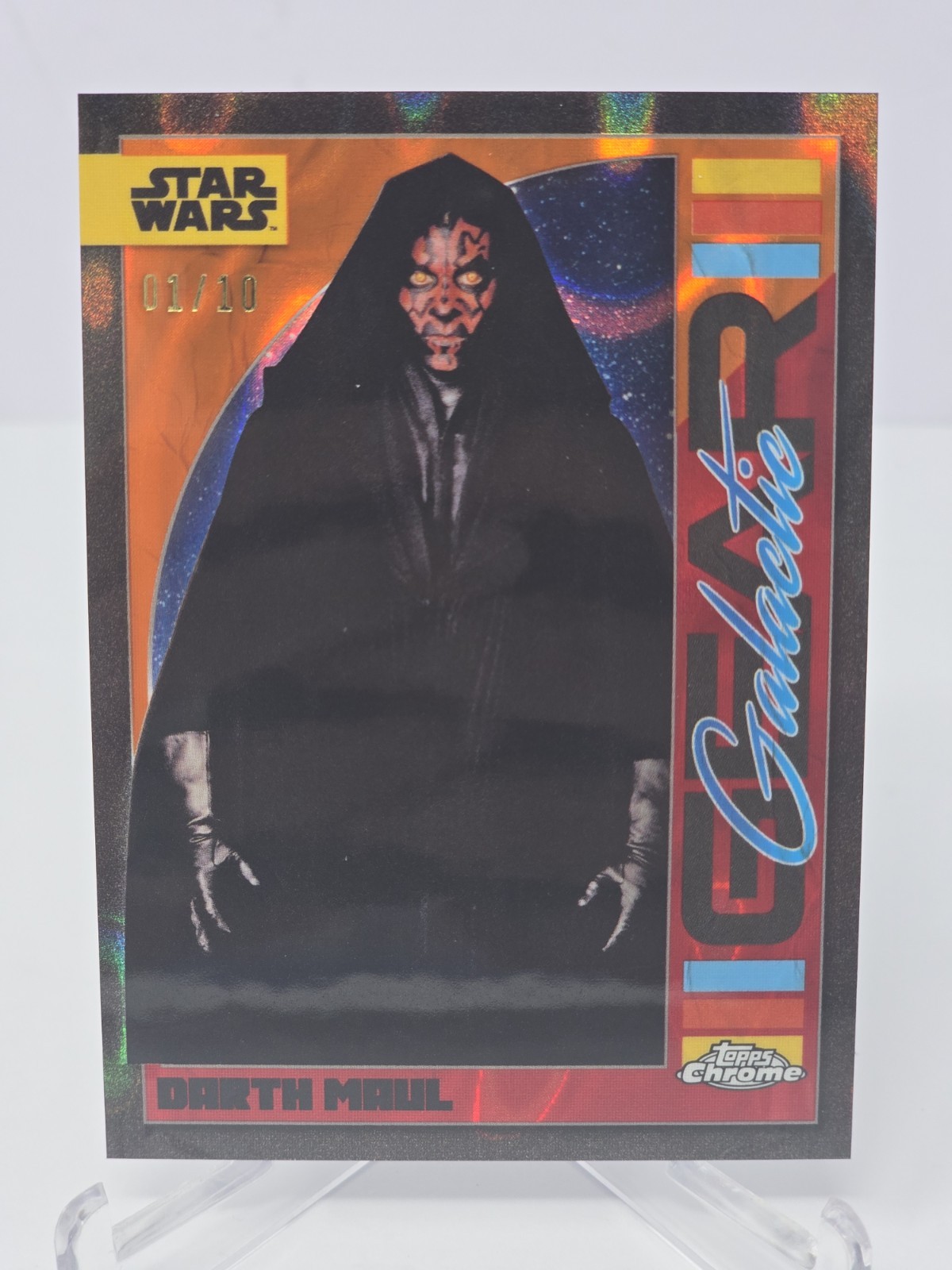 2024 Topps Chrome Star Wars Darth Maul Galactic Gear Orange /10 GG-8 01/10 2024 Topps Chrome Star Wars Darth Maul Galactic Gear Orange /10 GG-8 01/10