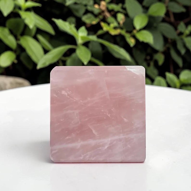 Large 50mm Rose Quartz Crystal Cube Natural Pink Stone Polished Healing Decor Large 50mm Rose Quartz Crystal Cube Natural Pink Stone Polished Healing Decor