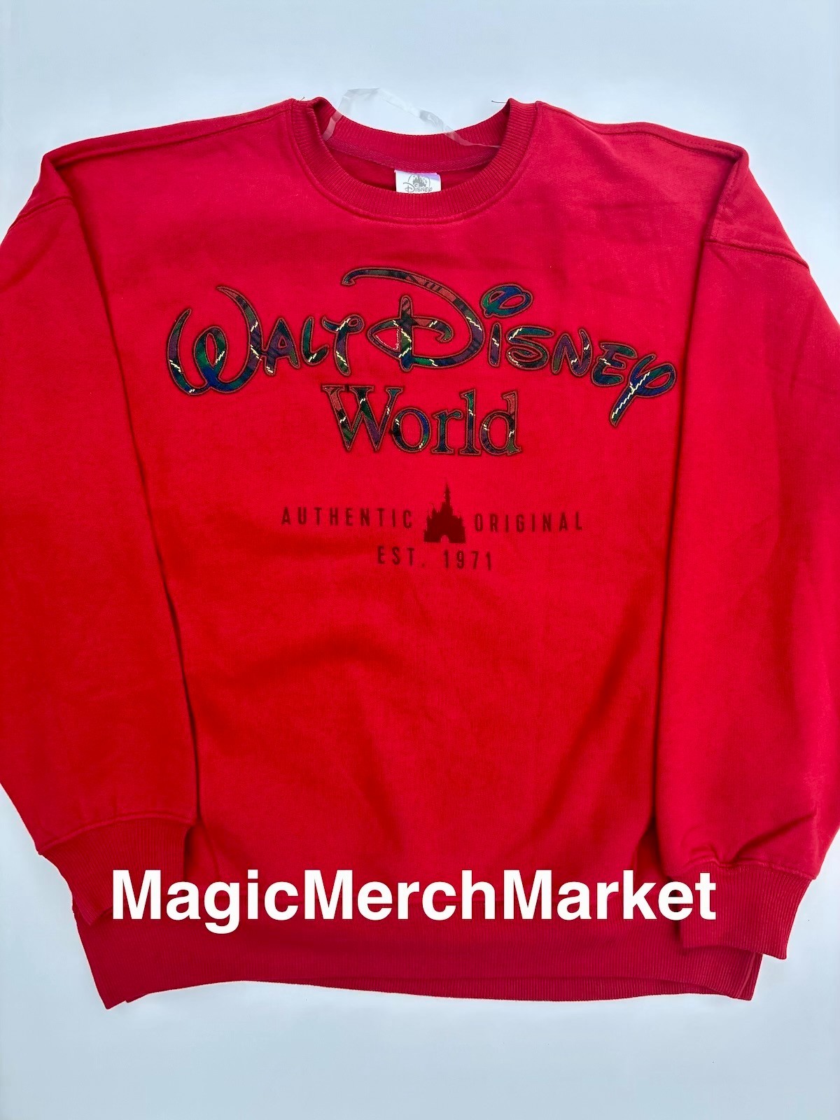 2026 Walt Disney World Parks Christmas Red Plaid Pullover Sweatshirt Adult Sizes